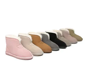 Unisex Ankle Boots Double Faced Sheepskin Wool Water-Resistant Slipper Parker