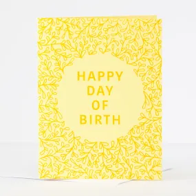 yellow birthday card, happy day of birth funny birthday card